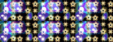 Siyah, mavi ve mor kar taneleri. Raster illüstrasyonu. Noel ve yeni yıl moda baskıları için tatil tasarımı. Renkler. Kar taneleri soyut arkaplan ile Noel sevimli arka plan.