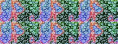 Mavi renkli çiçekler. Raster illüstrasyonu. El çizimi çiçekli soyut çizim deseni.