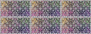 Raster Illustrasyon 'da moda olmayan çiçek deseni. Renkli Yaz Temalı Kusursuz Arkaplan. Gri renkli çiçekler. Düz Çiçek Elementleri Tasarımı.