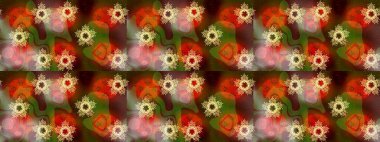 El çizimi, dövme stili karalama, kumaş tasarımı ve Raster illüstrasyonunda kartlar. Contour kahverengi, kırmızı ve turuncu mandala şekilli kar taneleri sanat terapisi tarzı zen çizim için..