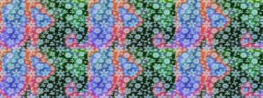 Mavi renkli çiçekler. Raster illüstrasyonu. El çizimi çiçekli soyut çizim deseni.