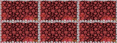 Soyut etnik raster kusursuz desen. Kabile sanatı boho baskısı, klasik çiçek arkaplanı. Arkaplan dokusu, duvar kağıdı, kahverengi renkli çiçek teması.