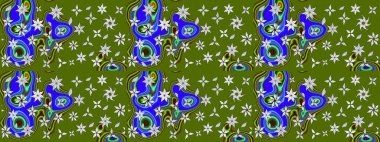 Raster illüstrasyonu. Tony 'nin kumaş kalıbını çiz. Küçük çiçekteki sevimli çiçek deseni. Modaya uygun kumaş deseni.