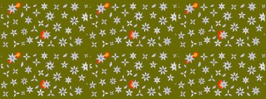 Kahverengi renkte çiçekli çiçek deseni. Suluboya tarzında kahverengi renkte çiçekler.