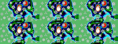 Raster çiçek desenli çiçek deseni, yapraklar, dekoratif elementler, sıçrama, lekeler, el çizimi kontur çizgileri ve Doodle çizim stili, grafik raster çizim çizimi.