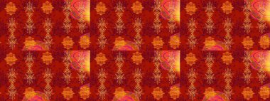 Çiçek duvar kâğıdı. Kırmızı, turuncu ve mor renkli şirin tekstil. Raster illüstrasyonu. Renkli çizim kalıbı. Çiçek arka planı.