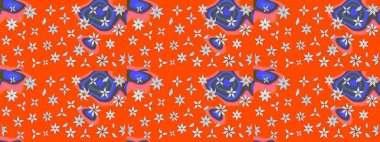 Güzel kumaş deseni. Güzel karalamalı çiçek desenli çizim. Küçük çiçekteki sevimli çiçek deseni. Raster illüstrasyonu.