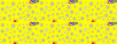 Çiçek arkaplan. Sarı renkli şirin tekstil tarzında. Renkli çizim kalıbı. Çiçek duvar kâğıdı. Raster illüstrasyonu.