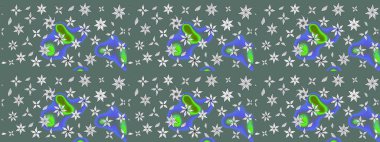 Raster illüstrasyonu. Tarafsız renklerde. Güzel kumaş deseni. Raster illüstrasyonunda çiçek deseni çizimi.