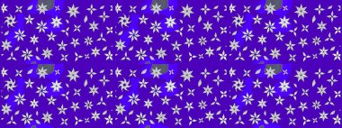 Bahar çiçekleri dallı desen, mor renkler ve çiçek silueti. Raster deseni.