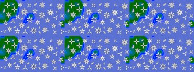 Raster illüstrasyonu. Bahar çiçekleriyle güzel bir çiçek deseni çizmişsin. Güzel kumaş deseni.