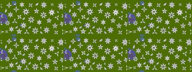 Renkli Bahar Teması eskiz kalıbı. Şirin çiçek elementleri. Taslak desenli, modaya uygun kumaş deseni. Düz Çiçek Elementleri Tasarımı. Raster illüstrasyonu.