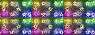 Yeşil, nötr ve mavi kar taneli Noel kartı, yeşil, nötr ve mavi renkler. Kar taneleri arka planda. Kış kartı Mutlu Noeller, yeni yıl ve mutlu bayramlar..