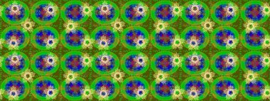 Soyut mandala veya kaprisli kar tanesi içini kaplamak sanat çizmek. Renkli arka plan üzerinde izole sevimli kar taneleri. Raster illüstrasyon.