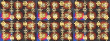 Yeni yıl kar tanesi. Güzel soyut kar tanesi raster tasarımı. Düz kar karalama ikonları, kar taneleri silueti kahverengi, gri ve sarı renkler Noel afişi için, kartlar.