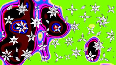 Zarif, parlak ve yeşil çiçek desenli bir taslak. Sabıka fotoğraflarında, bebek kıyafetlerinde, duvar kâğıtlarında, paket kutularında falan kullanılabilir. Raster..