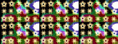 Raster çiçek desenli çiçek deseni, yapraklar, dekoratif elementler, sıçrama, lekeler, el çizimi kontur çizgileri ve Doodle çizim stili, grafik raster çizim çizimi.