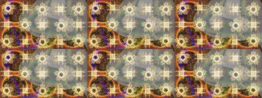 Raster illüstrasyonundaki çiçek desenli çizim. Suluboya tarzında gri, kahverengi ve bej renkte çiçekler.