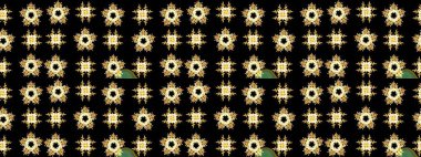 Raster illüstrasyonu. Çiçek duvar kağıdı. Siyah renklerde. Hint süsü. Renkli süs kenarı. Çizim deseni.