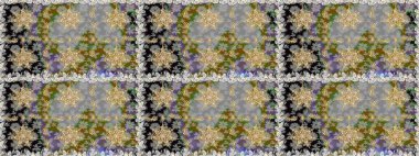 Raster geleneksel oryantasyon süsü. Kusursuz klasik altın desen. Altın elementlerle gri renklerde altın desen.