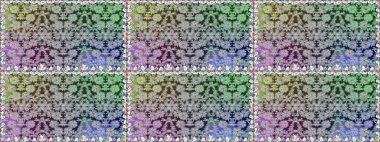 Renkli Bahar Tema dikişsiz desen Arka Plan. Süslü kumaş deseni. Raster illüstrasyon Dikişsiz Çiçek Desen. Yassı Çiçek Elemanları Tasarımı.