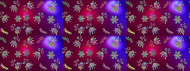 El çizimi dikişsiz sonbahar çiçekleri deseni. Renkli mor, kırmızı ve mor dikişsiz desen. Doodle tarzı. Tekstil ve kapak tasarımı için mükemmel. Mor, kırmızı ve mor renkte çiçekler.