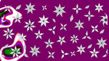 Manzaralı çiçek deseni. Çiçek kompozisyonu, el boyası, hassas şablon. Üst manzara, yumuşak mor renk tarzı. Sevgililer günü ve tebrik kartı konsepti için şık bir davet.