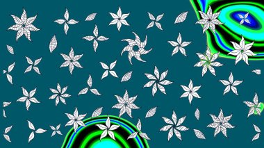 Küçük çiçekteki sevimli çiçek deseni. Raster deseni. Soyut çiçek çizim kalıbı arka planı. Mavi renklerde. Raster illüstrasyonu.