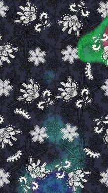 Renkli çizim kalıbı. Çiçek arkaplan. Çiçek duvar kâğıdı. Raster illüstrasyonu. Gri renkli şirin tekstil.