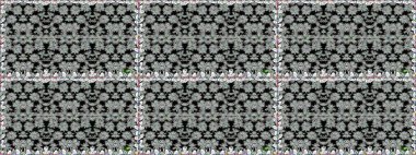 Çiçekler. Soyut etnik raster kusursuz desen. Vadinin gri renkli çiçekleri.