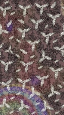 Raster illüstrasyonu. Küçük çaplı çiçeklerdeki basit şirin desenler. Tekstil veya kitap kapakları, imalat, duvar kağıtları, baskı, hediye paketi ve yapıştırma kitabı için çiçek eskiz geçmişi.