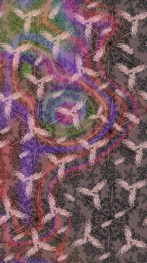 Tony 'nin kumaş kalıbını çiz. Modaya uygun kumaş deseni. Raster illüstrasyonu. Küçük çiçekte sevimli çiçek deseni var..