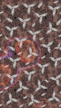 Renkli Bahar Teması eskiz kalıbı. Düz Çiçek Elementleri Tasarımı. Çiçek deseni. Raster çizimi. Güzel kumaş deseni..