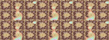 Raster oryantal süs. Kahverengi renklerde altın desenler ve altın elementler. Altın deseni çiz.