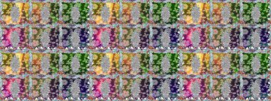 Raster illüstrasyonu. Şirin çiçek elementleri. Kusursuz desenli, modaya uygun kumaş deseni. Renkli Bahar Temalı Kusursuz Arkaplan. Düz Çiçek Elementleri Tasarımı.