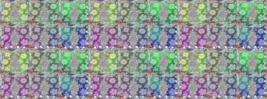 Kumaş, tekstil, duvar kağıdı baskısı için. Kusursuz bir geçmişi var. Raster illüstrasyonu. Renkli desenli kusursuz desenler, tarafsız çiçekler ve dekoratif elementler. Antika retro tarzı.