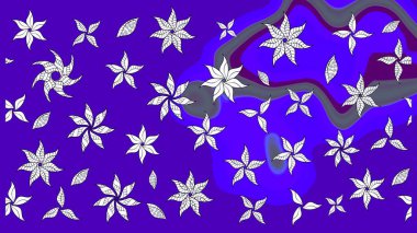 Robot resim. Raster illüstrasyonu. Küçük çiçekte sevimli çiçek deseni var..