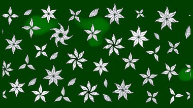 Tekrarlayan çiçek arkaplanı, zarif yeşil çiçek duvar kağıdı. Yeşil renkler üzerine çiçek desenli çizimler, el yapımı papatyalar, papatyalar..