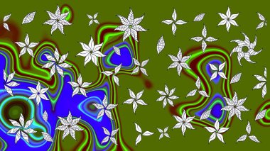 Raster Moda kumaş deseni. Çizgi çizimi kalıbı. Şirin çiçekler..