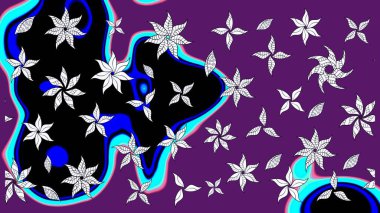 Tekstil, kumaş, kapaklar, duvar kağıtları, baskı, naylon, koleksiyon defteri, örgü, dekupaj için güzel bir eskiz. Millefleur 'lar. Küçük mor renkte güzel bir besin torbası deseni, çiçekler..