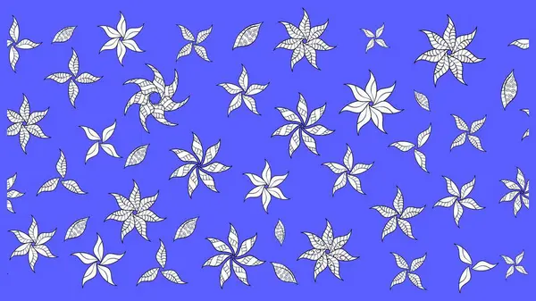 Nazik, sevimli çiçek arkaplanı. Çiçekli karalama şeklinde Raster çiçek deseni. Mavi renkte çiçekler.