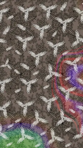 Raster - stok. Vadinin çiçekleri kahverengi renklerde. Eskiz arkaplan modeli. Suluboya, elle çizilmiş.