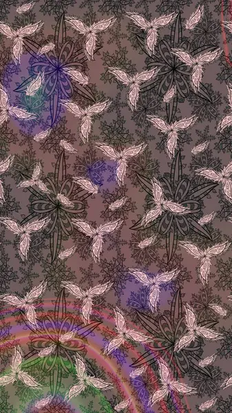 Egzotik çiçekler, kahverengi renklerde botanik, parlak, klasik bir doğa. Raster illüstrasyonu. Klasik tropikal doğal elementlerin suluboya seti.