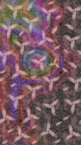 Tony 'nin kumaş kalıbını çiz. Modaya uygun kumaş deseni. Raster illüstrasyonu. Küçük çiçekte sevimli çiçek deseni var..