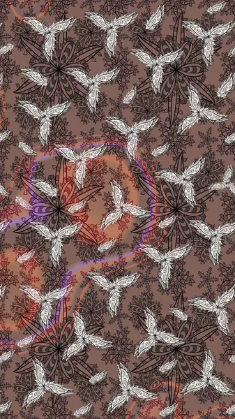 Renkli Bahar Teması eskiz kalıbı. Düz Çiçek Elementleri Tasarımı. Çiçek deseni. Raster çizimi. Güzel kumaş deseni..