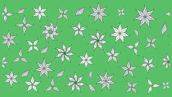 Yeşil renkte güzel çiçekler, suluboya desenli, duvar kağıdı, kart ya da kumaş için fayanslı eskizler. Raster..