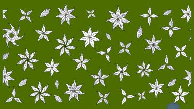 Parlak çiçekli yeşil renkler üzerine soyut çizim deseni. Küçük çiçekte hoş bir çiçek deseni var. Çiçek elementli zarif raster dokusu..