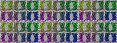 Sevimli çiçek raster deseni. Yeşil renkli çiçekler. Renkli Bahar Temalı Kusursuz Arkaplan. Düz Çiçek Elementleri Tasarımı.