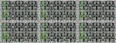 Renklere karalamalar çizen kusursuz çiçek deseni. Raster illüstrasyonu.