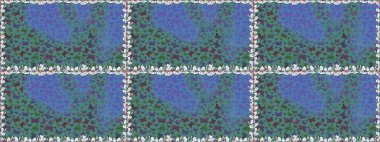 Tekstil, duvar kâğıtları, web sayfası arkaplanları ve yüzey dokuları için mükemmel. Mavi renkli şirin kelebek deseni. Raster illüstrasyonu. Tropikal temada kelebek çiçek deseni.